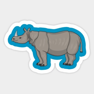 Javan rhinoceros cartoon illustration Sticker